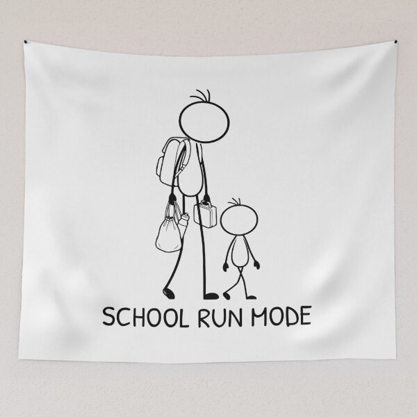 Item preview, Funny School Run Dad Shirt | Back to School Parent Humor | School Run Mode Stick Figure designed and sold by Pebl-Co.