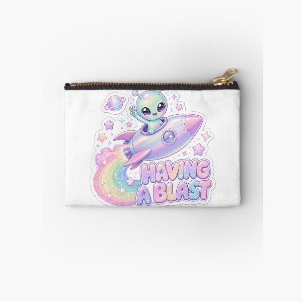 Item preview, Having a Blast Cute Alien on Rainbow Rocket designed and sold by BoosterShop.