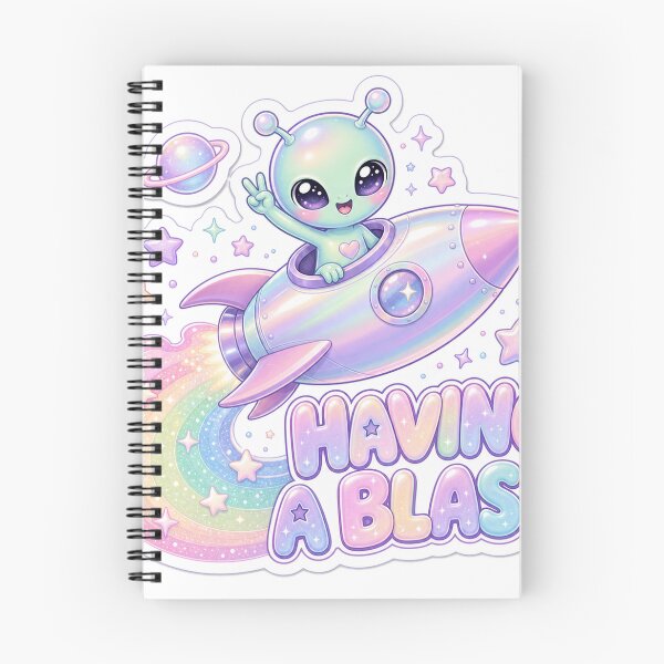 Item preview, Having a Blast Cute Alien on Rainbow Rocket designed and sold by BoosterShop.