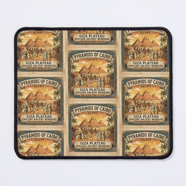 Item preview, Pyramids of Cairo designed and sold by VintageArtByIda.