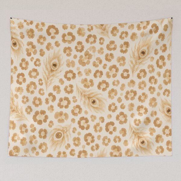Item preview, Leopard-Peacock Collection: Vanilla Cream designed and sold by WeaveSphere.
