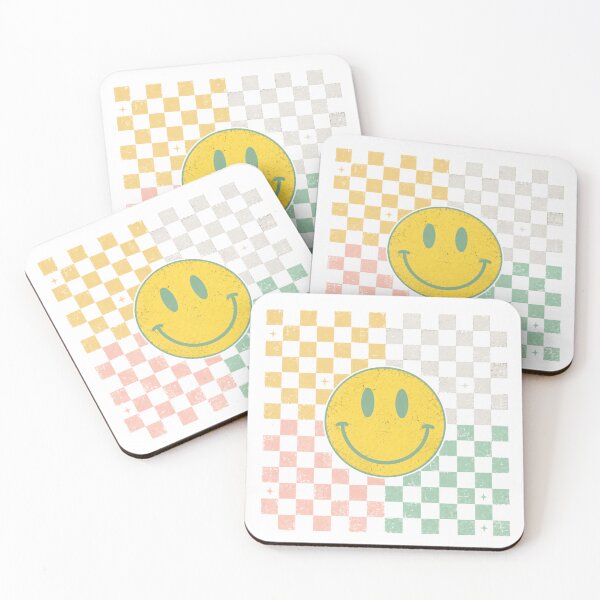 Item preview, Retro Smiley Face Checkerboard – Pastel Groovy Design designed and sold by Vexa Tees.