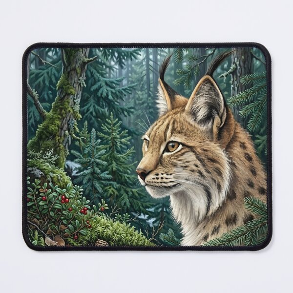Item preview, Eurasian Lynx in Boreal Forest designed and sold by Eclectic Monkey.