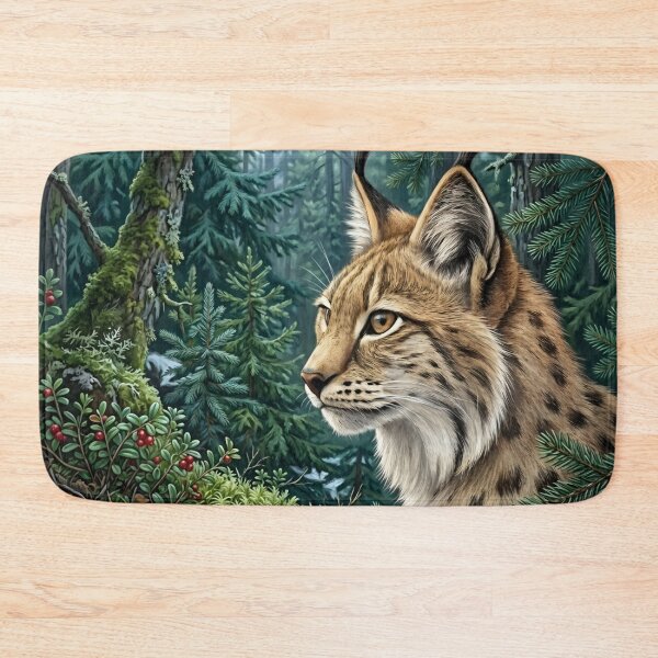 Item preview, Eurasian Lynx in Boreal Forest designed and sold by Eclectic Monkey.