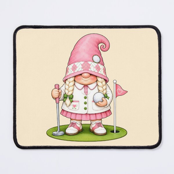 Item preview, Pink Fairway Gnome Golfing Charm designed and sold by Victor Shadehorn.