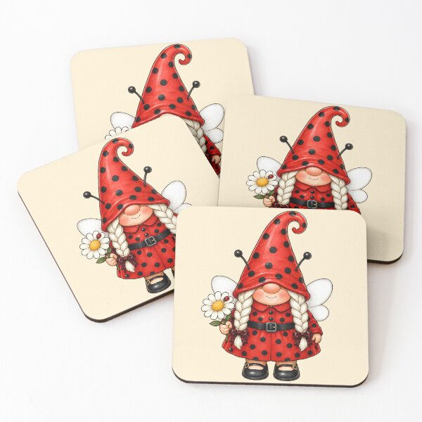 Item preview, Ladybug Gnome with Daisy Garden Charm designed and sold by Victor Shadehorn.