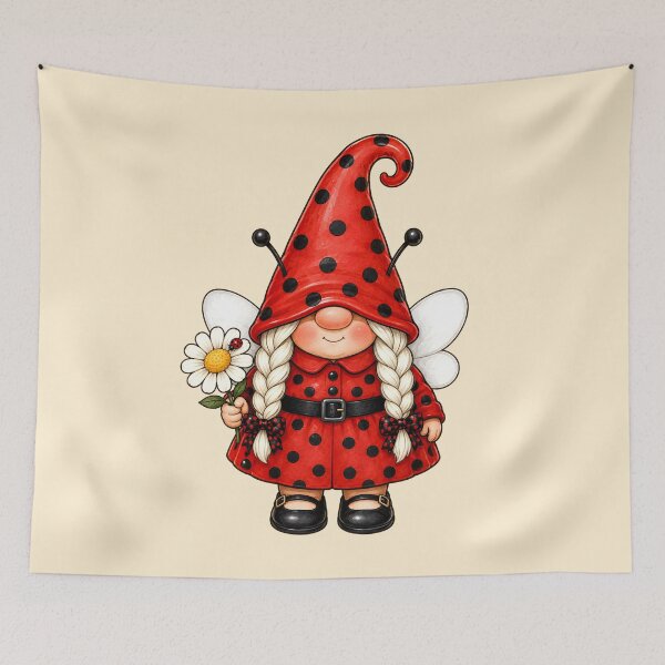 Item preview, Ladybug Gnome with Daisy Garden Charm designed and sold by Victor Shadehorn.