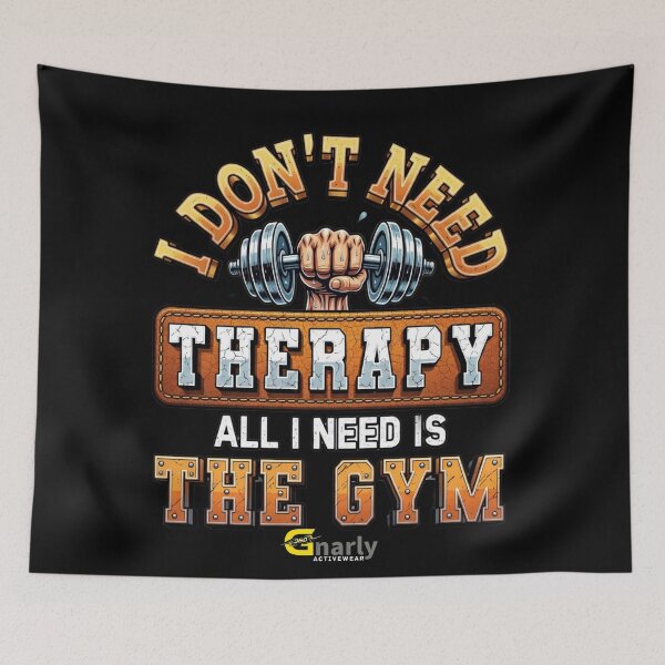 Item preview, The Gym Is My Therapy — Bold Workout Tee designed and sold by Gnarly360.