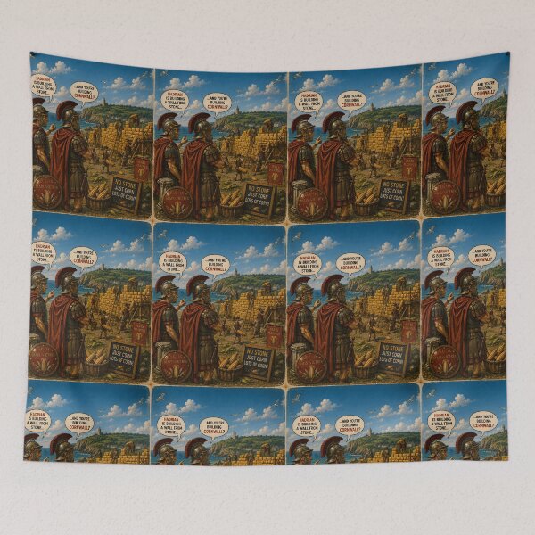 Item preview, Cornwall Funny Roman Corn Wall Place Name Pun Design designed and sold by Hornace88studio.