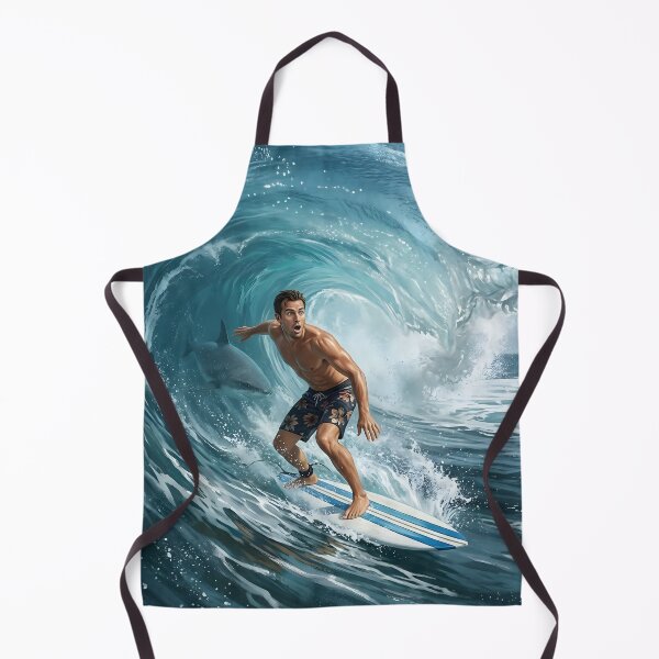 Item preview, Shark VS Surfer Barrel Roll designed and sold by Sassy Geezer.