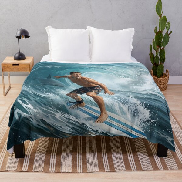 Item preview, Shark VS Surfer Barrel Roll designed and sold by Sassy Geezer.