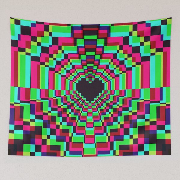 Item preview, Dark Pixel Heart Kaleidoscope - Synthwave 2 designed and sold by animinimal.