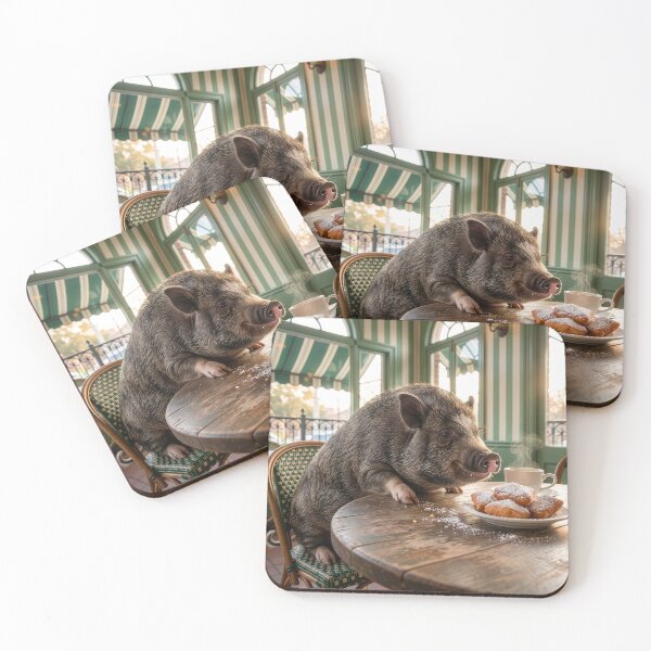 Item preview, Pig Has Coffee and Beignets in the French Quarter designed and sold by Tridentulus.