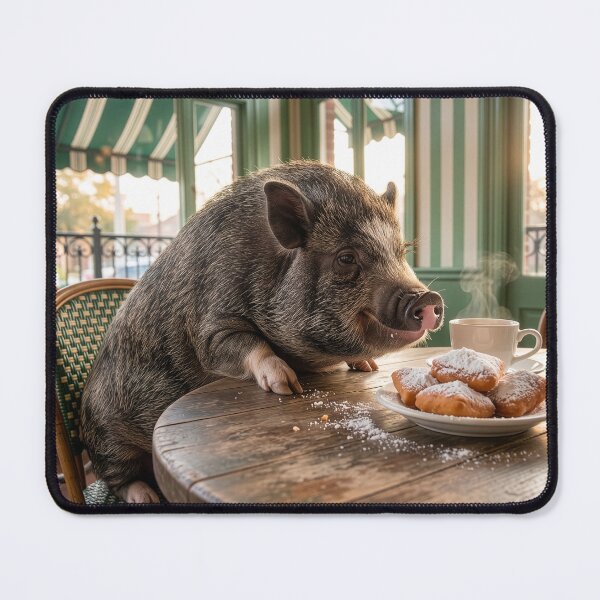 Item preview, Pig Has Coffee and Beignets in the French Quarter designed and sold by Tridentulus.