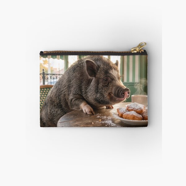 Item preview, Pig Has Coffee and Beignets in the French Quarter designed and sold by Tridentulus.