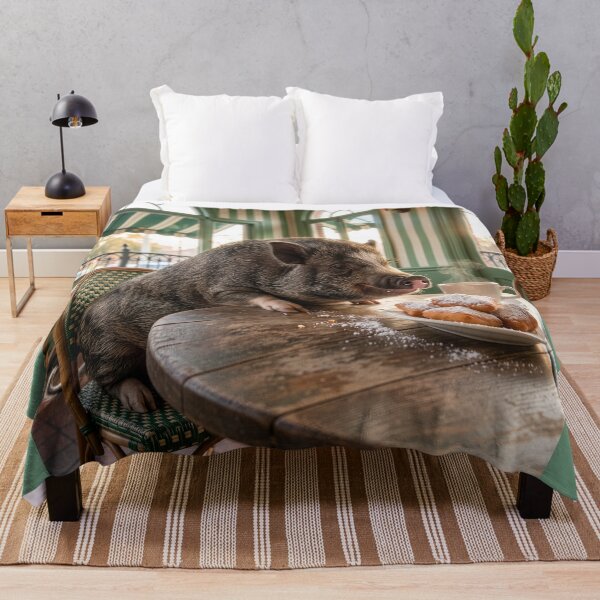 Item preview, Pig Has Coffee and Beignets in the French Quarter designed and sold by Tridentulus.