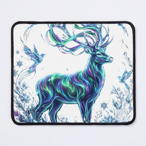 Item preview, Aurora Crystal Stag | Enchanted Wildlife Fantasy Painting designed and sold by Origamoart.