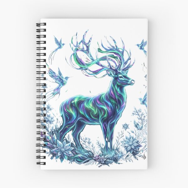 Item preview, Aurora Crystal Stag | Enchanted Wildlife Fantasy Painting designed and sold by Origamoart.