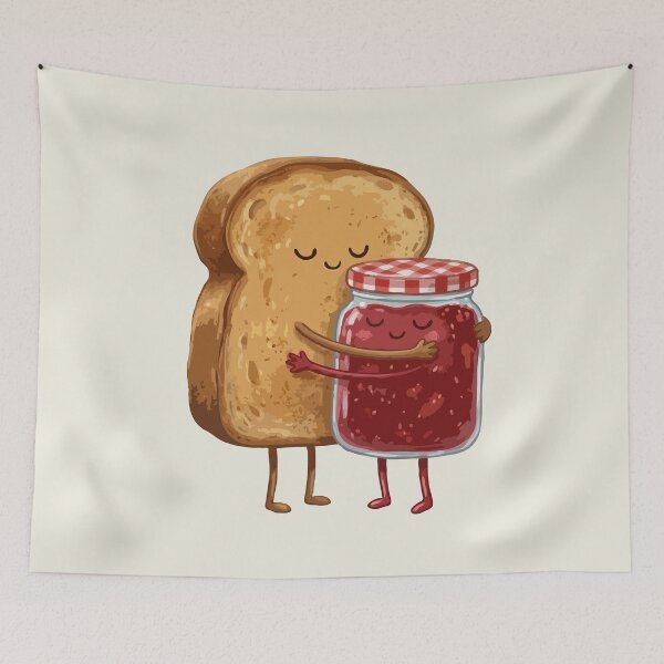 Item preview, Toast Hugging Strawberry Jam designed and sold by Gkinoki.