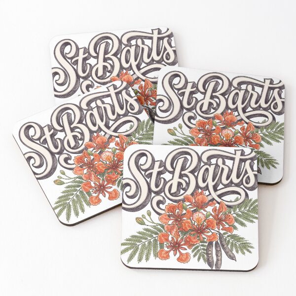 Item preview, St Barts Tropical Floral Vintage Lettering designed and sold by castillomiami.