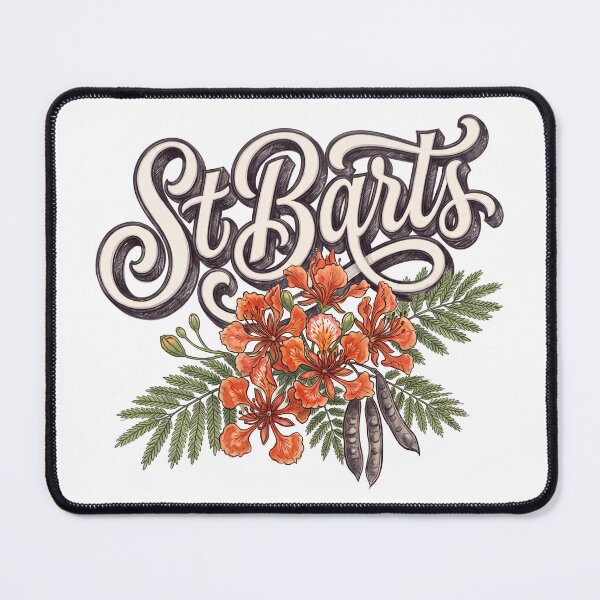 Item preview, St Barts Tropical Floral Vintage Lettering designed and sold by castillomiami.