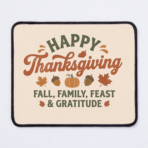 Item preview, Retro Happy Thanksgiving Fall Family Feast Graphic designed and sold by The secret storage room.