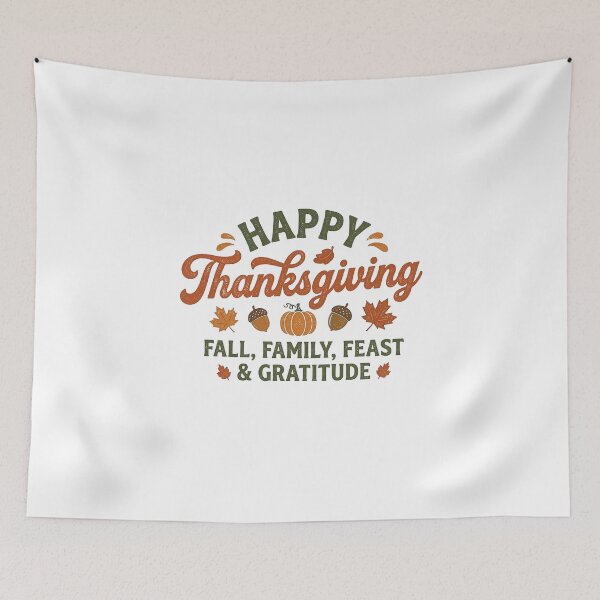 Item preview, Retro Happy Thanksgiving Fall Family Feast Graphic designed and sold by The secret storage room.
