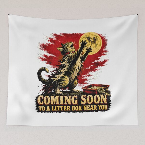 Item preview, Litter Box Horror Parody Tabby Werewolf Howling designed and sold by chattsuede.