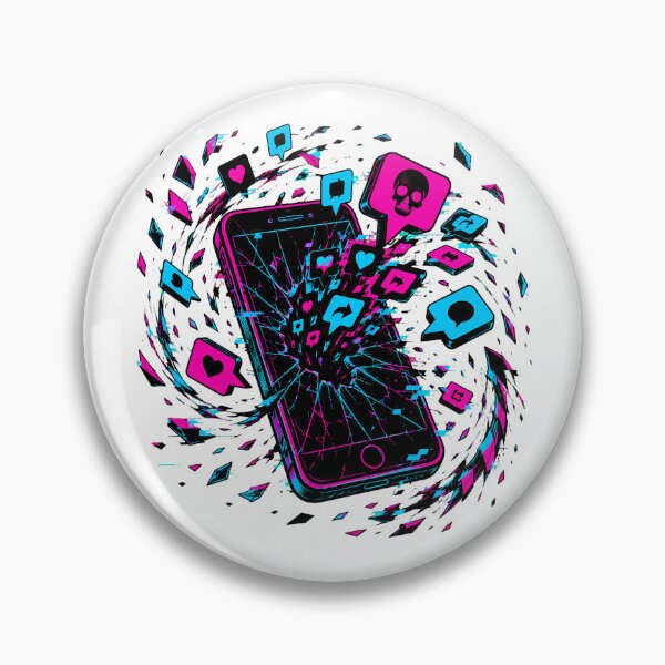 Item preview, Digital Detox Shattered Phone Notification Chaos designed and sold by chattsuede.