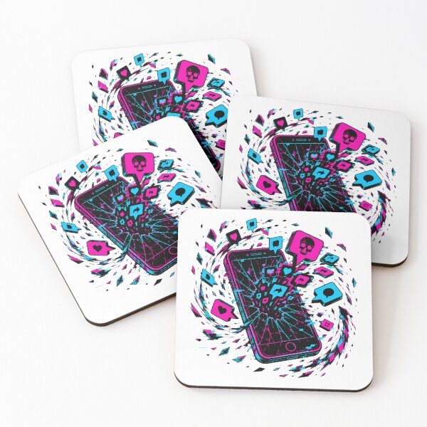 Item preview, Digital Detox Shattered Phone Notification Chaos designed and sold by chattsuede.