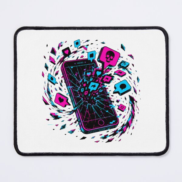 Item preview, Digital Detox Shattered Phone Notification Chaos designed and sold by chattsuede.