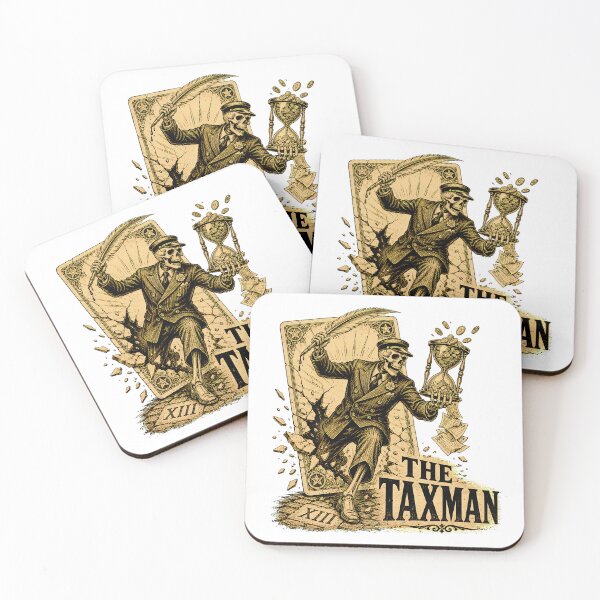 Item preview, Tax Season Skeleton Tarot Engraving Dark Humor designed and sold by chattsuede.