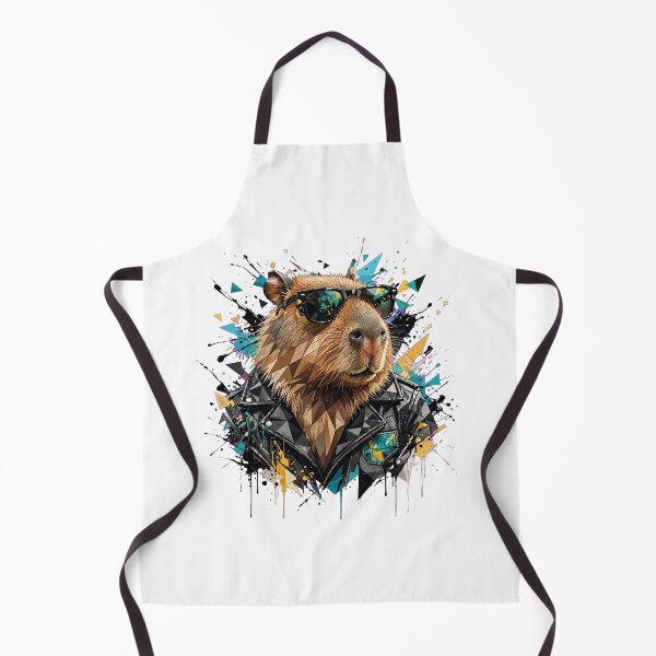 Item preview, Cool Capybara in Leather Jacket - Low Poly Punk Streetwear Art designed and sold by ExpressoJungle.