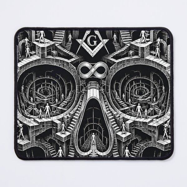 Item preview, MC Escher Style Skull – Infinite Staircase Optical Illusion | Surreal Mind-Bending Vector Art designed and sold by WAUZ.