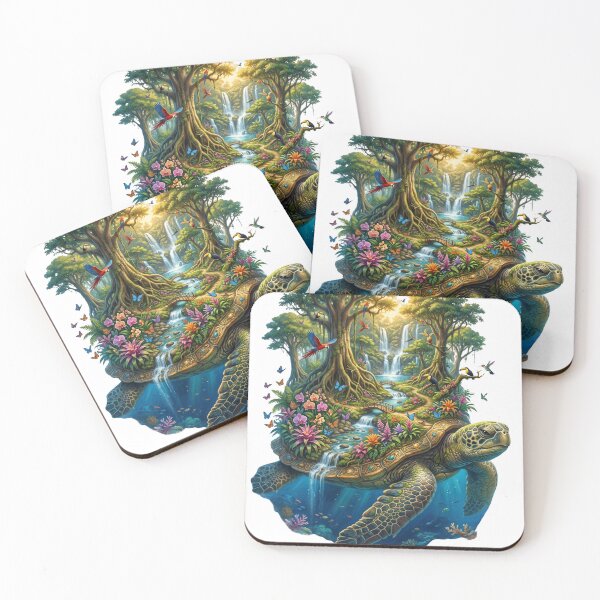 Item preview, Guardian Sea Turtle | Enchanted Island Paradise Painting designed and sold by Origamoart.