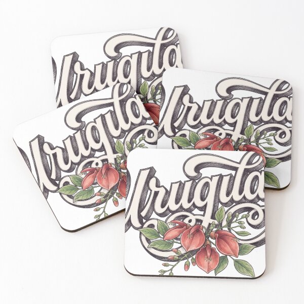 Item preview, Uruguay Ceibo Floral Vintage Lettering designed and sold by castillomiami.