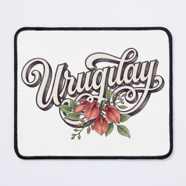 Item preview, Uruguay Ceibo Floral Vintage Lettering designed and sold by castillomiami.