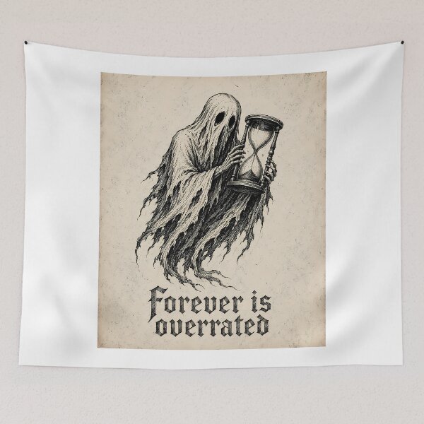 Item preview, Forever Is Overrated Ghost Gothic Sepia Engraving Hourglass designed and sold by chattsuede.