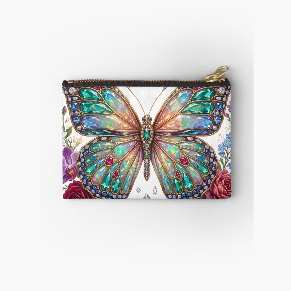 Item preview, Jeweled Butterfly Bloom | Luxury Botanical Fantasy Painting designed and sold by Origamoart.