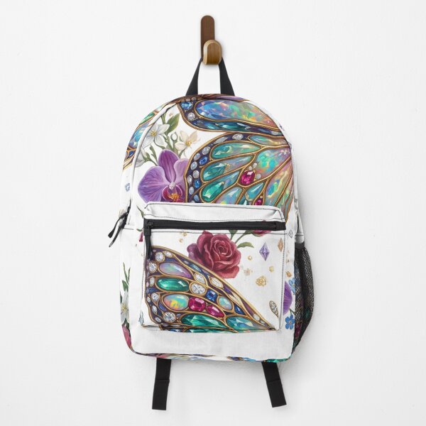 Item preview, Jeweled Butterfly Bloom | Luxury Botanical Fantasy Painting designed and sold by Origamoart.