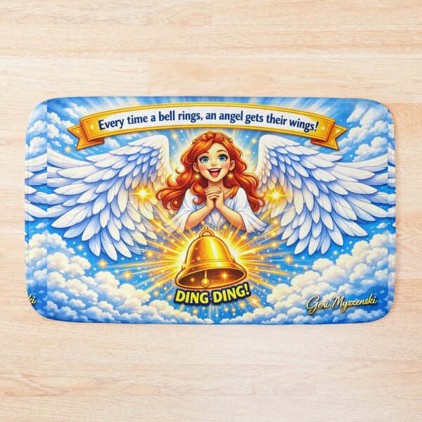 Item preview, Every Time a Bell Rings Angel Cartoon – Heavenly Wings Digital Art designed and sold by The Art Queen Of Michigan .
