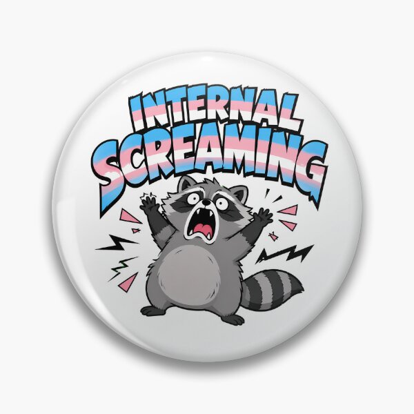 Item preview, Trans Internal Screaming Raccoon Pride Anxiety Cartoon designed and sold by chattsuede.