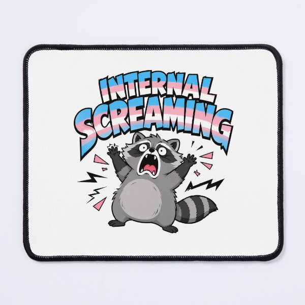 Item preview, Trans Internal Screaming Raccoon Pride Anxiety Cartoon designed and sold by chattsuede.