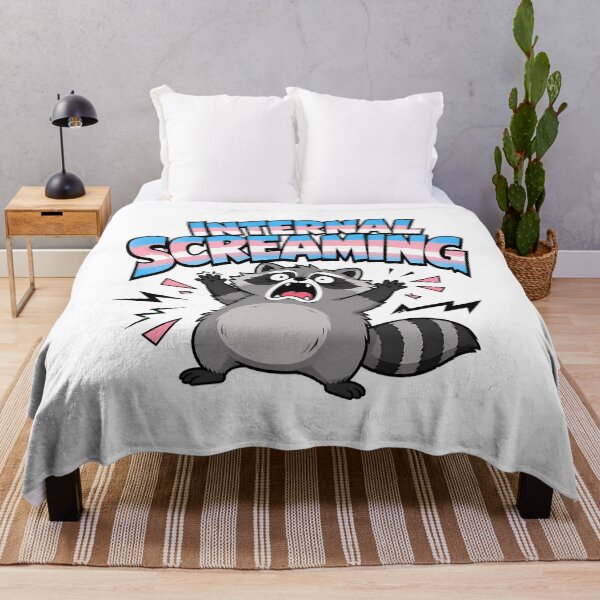 Item preview, Trans Internal Screaming Raccoon Pride Anxiety Cartoon designed and sold by chattsuede.