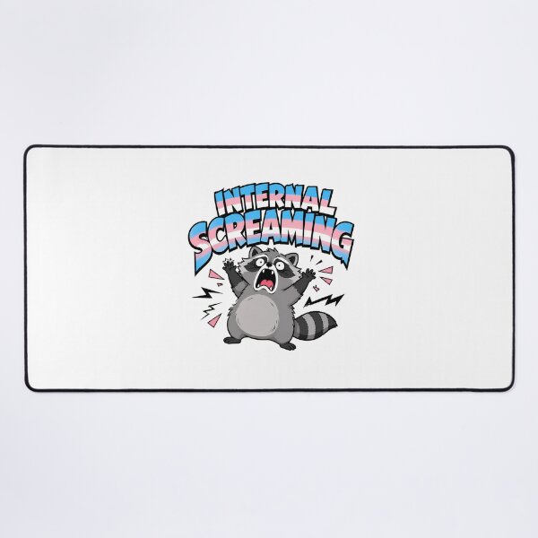 Item preview, Trans Internal Screaming Raccoon Pride Anxiety Cartoon designed and sold by chattsuede.