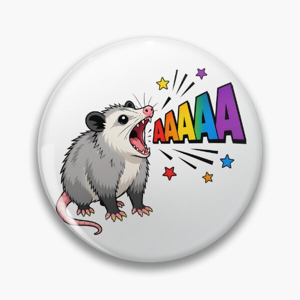 Item preview, Screaming Rainbow Opossum Meme Funny Cartoon Possum designed and sold by chattsuede.