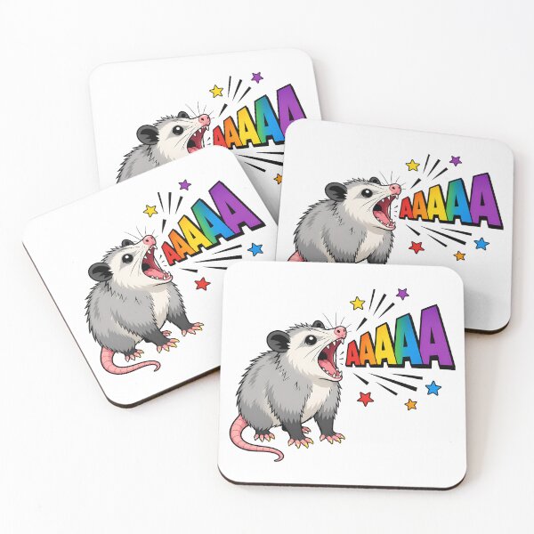 Item preview, Screaming Rainbow Opossum Meme Funny Cartoon Possum designed and sold by chattsuede.