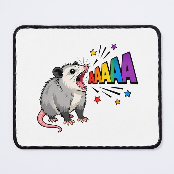 Item preview, Screaming Rainbow Opossum Meme Funny Cartoon Possum designed and sold by chattsuede.