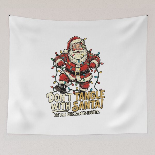 Item preview, Funny Tangled Santa Christmas Lights Holiday Graphic designed and sold by The secret storage room.