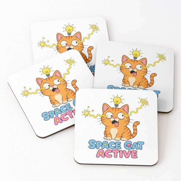 Item preview, Space Cat Active Kawaii Goofy Orange Tabby designed and sold by chattsuede.
